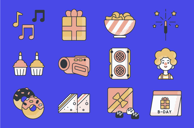 Detailed Offset Lineal Birthday Icon Pack Flaticon