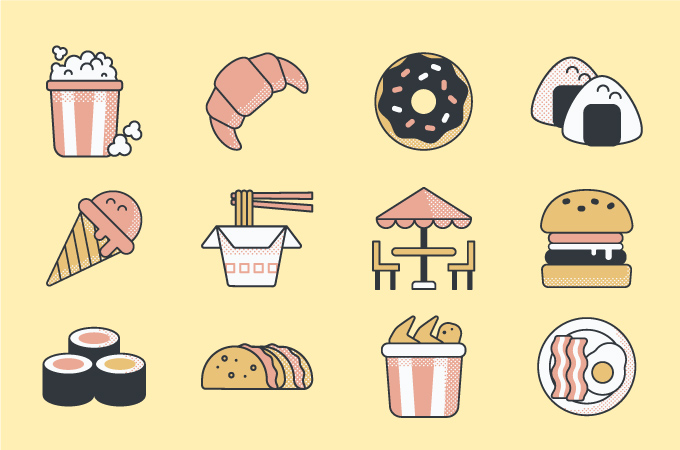 Detailed Offset Lineal Street Food Icon Pack Flaticon