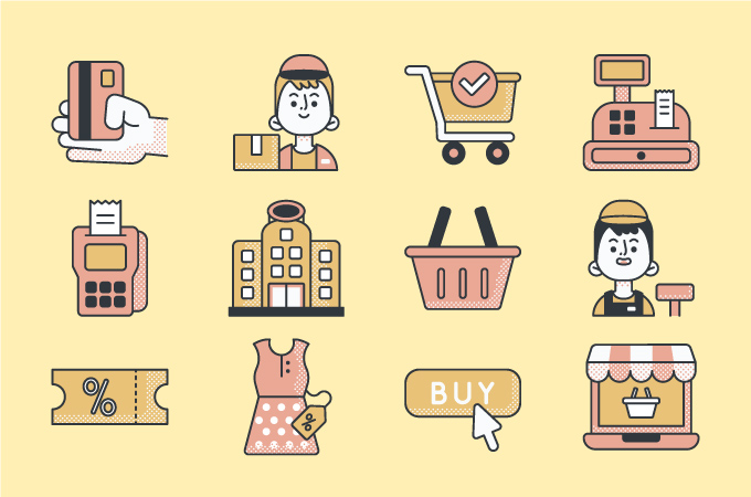 Detailed Offset Lineal Shopping Icon Pack Flaticon